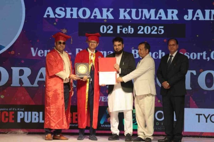 Dr. Ashok Kumar Jain was awarded Honorary Doctorate in Banking and Finance by the American East Coast University, Mumbai.