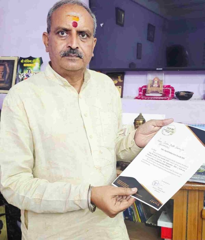 Pandit Jeevan Dutt Sharma to Be Honoured at Top 50 Indian Icon Awards 2025 in Mumbai