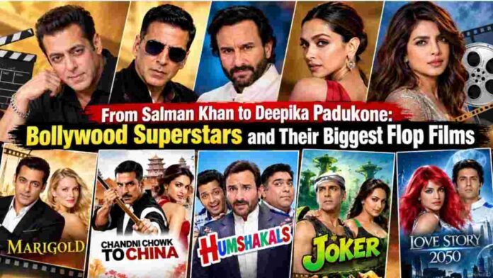 Bollywood superstars Salman Khan, Akshay Kumar, Deepika Padukone and Priyanka Chopra and their notable flop films