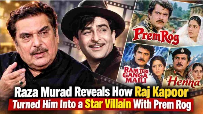 Raza Murad and Raj Kapoor's association through the Bollywood film Prem Rog